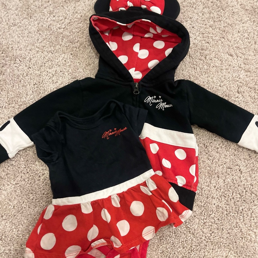 Disney Parks Minnie Mouse Jacket & Bodysuit Dress 6M